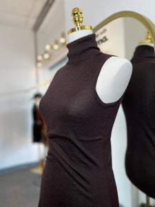 Dayla Brown Sleeveless Top Turtleneck