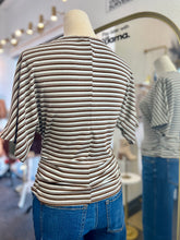 Load image into Gallery viewer, Maddison Stripes  Rushed Sides Dolman Sleeves Tp