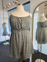 Load image into Gallery viewer, Sabrina Sage print rayon gauze, spaghetti strap romper
