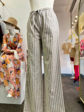 Load image into Gallery viewer, Sarah White and Mocha Striped Linen Pants