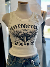 Load image into Gallery viewer, Roxy Ribbed White or Cream Round Neck Tank