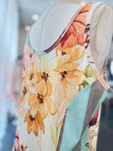 Load image into Gallery viewer, Kailani White Tropical Floral Print Ribbed Maxi Dress