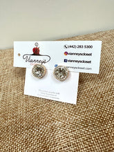 Load image into Gallery viewer, 3/8&quot; Round Bedazzled Post-Back Earrings