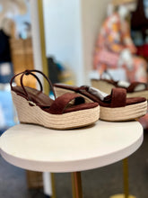 Load image into Gallery viewer, KATTIE Dark Brown Suede Platform Heels