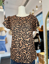 Load image into Gallery viewer, Sophia Ruffled Sleeve Round Neck Animal Print Top