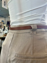 Load image into Gallery viewer, Karissa Linen Belted Black,Taupe and White Shorts