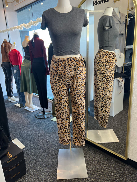Roxy Brown and Black Cheetah Animal Print Pajama Pants