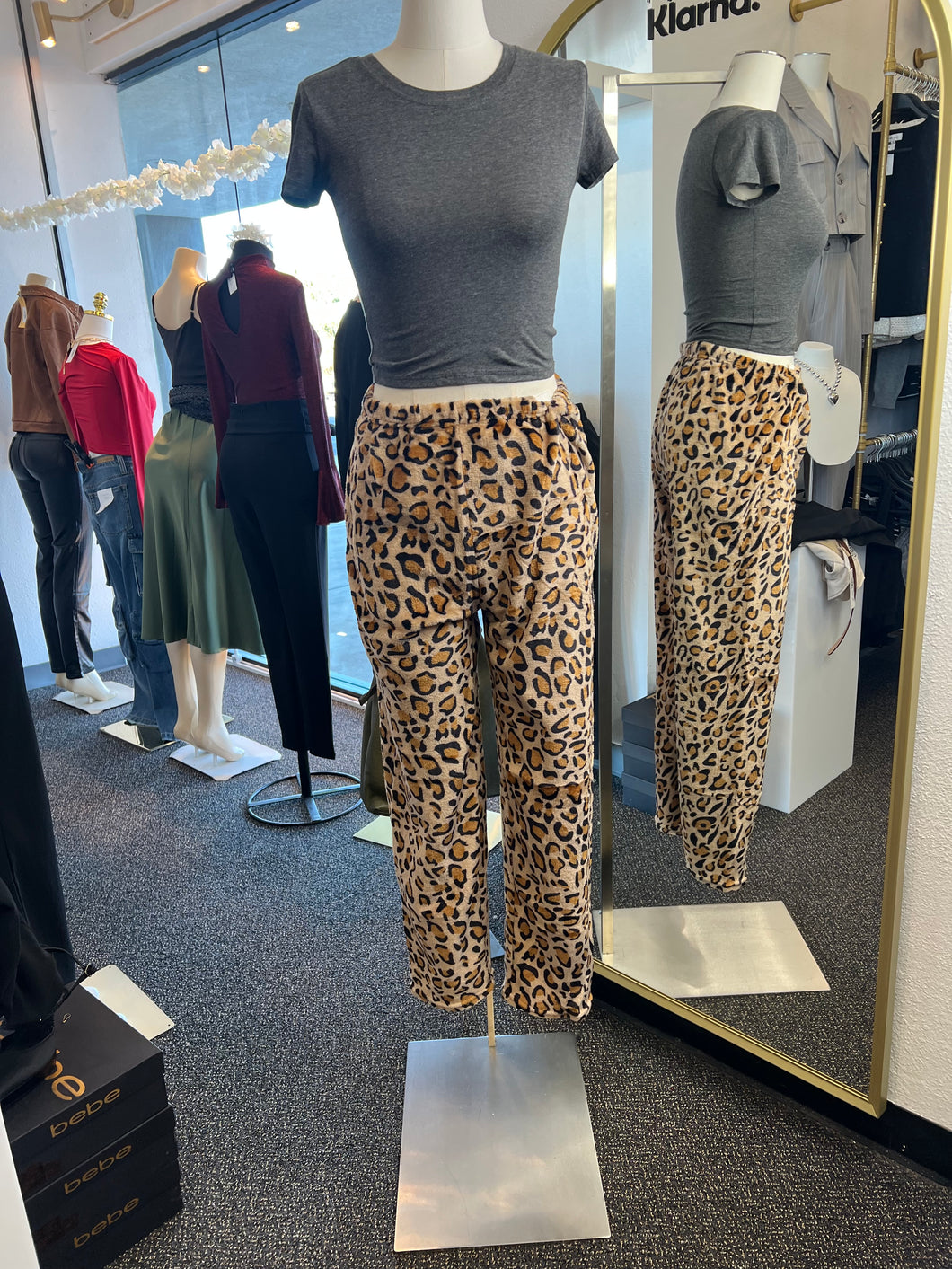 Roxy Brown and Black Cheetah Animal Print Pajama Pants