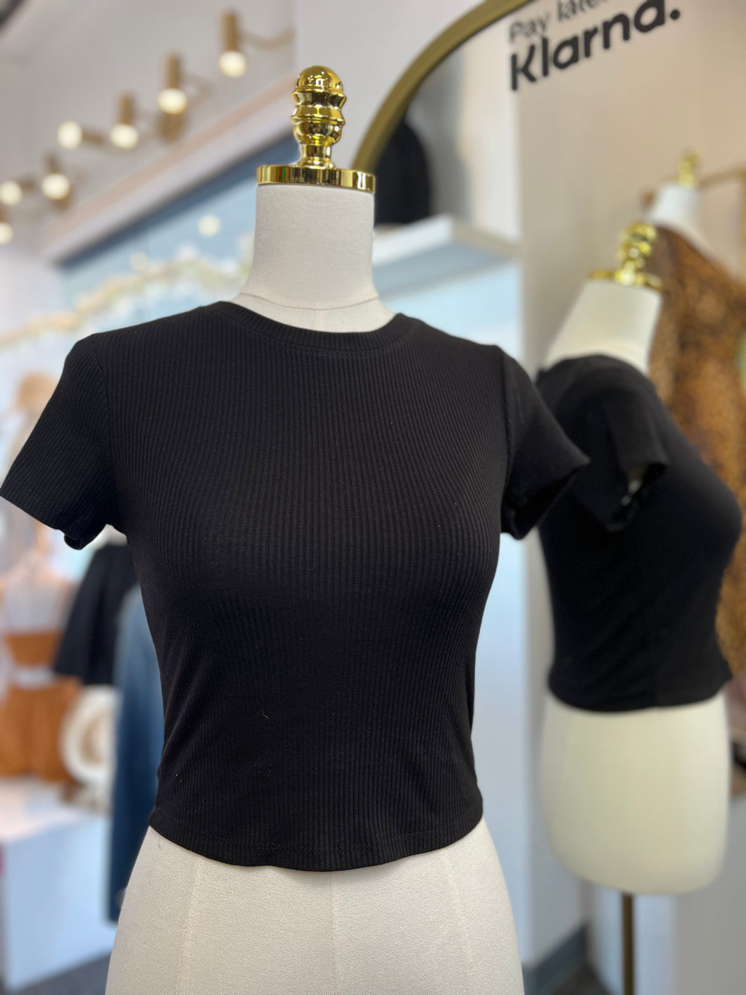 Janessa Black or Heather Grey Round Neck Tee