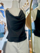 Load image into Gallery viewer, Sabrina Satin Asymmetric Top Gold Details