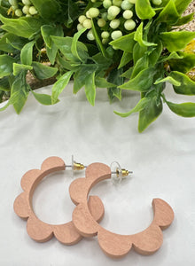 Alice Peach Wooden Earrings