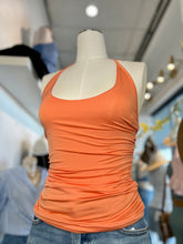 Load image into Gallery viewer, Jane Sides Ruched Halter Blouse in Orange, Mocha, Black, White and Pink