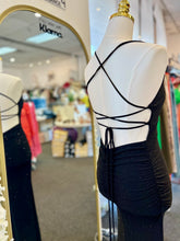 Load image into Gallery viewer, Bridgett Black Sparkly Maxi Dress Open/Crossed back