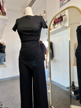 Load image into Gallery viewer, Christine Baby Pink or Black 2 Piece Pant and Asymmetrical Halter Top Set
