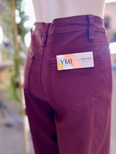 Load image into Gallery viewer, Romina Burgundy Wide Leg Button Up Jeans
