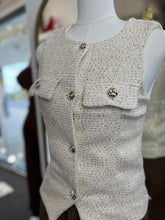 Load image into Gallery viewer, Darlinne Ivory Gold Buttons Vest