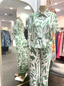 Ashley Green or Blue 2 Piece Pants Set