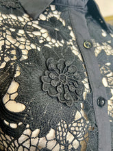 Load image into Gallery viewer, Jayleen Black Transparent Floral Collared Top