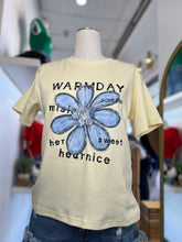 Load image into Gallery viewer, Denisse Denim Flower Butter Yellow Tee