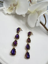 Load image into Gallery viewer, Alice Purple, Blue or Navy-Blue Drop Earrings