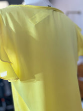Load image into Gallery viewer, CLEARANCE Yellow Lace Short Sleeve Ruffled Top