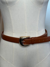 Load image into Gallery viewer, Zoe Cognac/Gold Leather Belt
