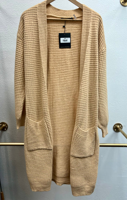 Hayven Mustard Self Tie Long Cardigan