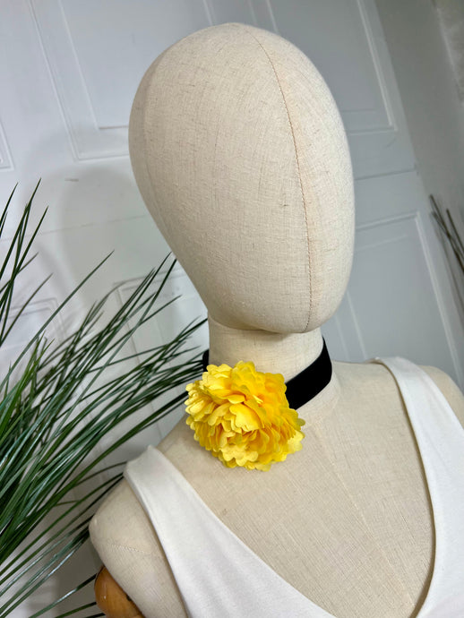 Charlize Magnolia Yellow or Orange Flower Choker