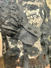 Load image into Gallery viewer, Jayleen Black Transparent Floral Collared Top