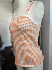 CLEARANCE Paulin Peach Jacquard Two Tone Sleeveless Top