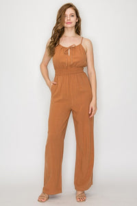 Larissa Cinnamon Spaghetti Straps  Linen Jumper