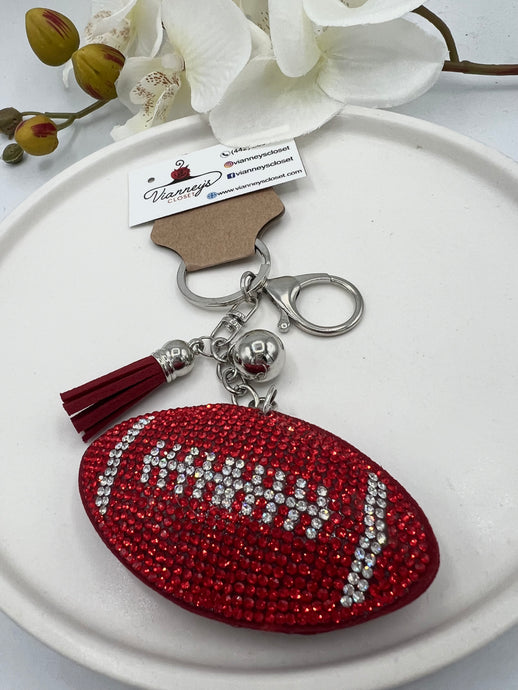 Farah Red and Blue American Football Ball Keyrings
