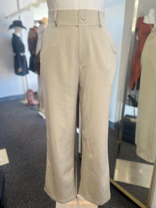Hailey Tan Khaki Sage, or Black Slip On Wide Leg Trousers