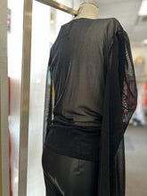 Load image into Gallery viewer, Darlene Black Shimmer Long Sleeve Blouse
