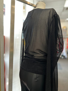 Darlene Black Shimmer Long Sleeve Blouse
