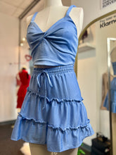 Load image into Gallery viewer, Zoe 2Piece Light Blue Flowy Skirt Set