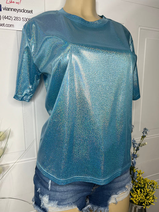 Ariel Metallic Blue T-Shirt