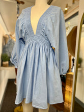 Load image into Gallery viewer, Allyson Baby Blue Puff Sleeve Mini Dress