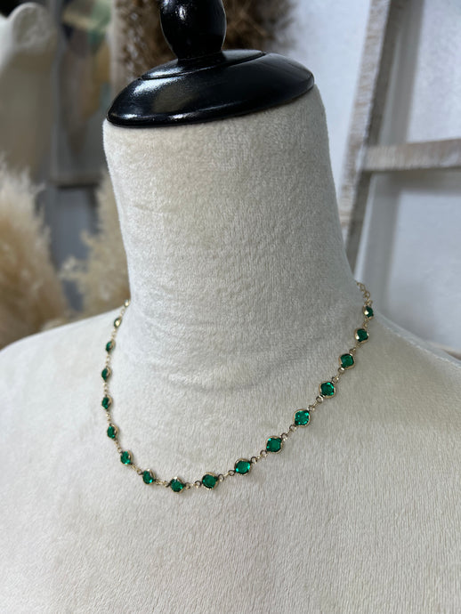 Lisa Green, Blue on Black Circles Necklace