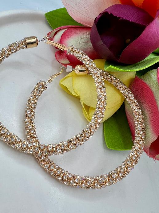 Krishell Gold Swarovski Brilliant Hoops