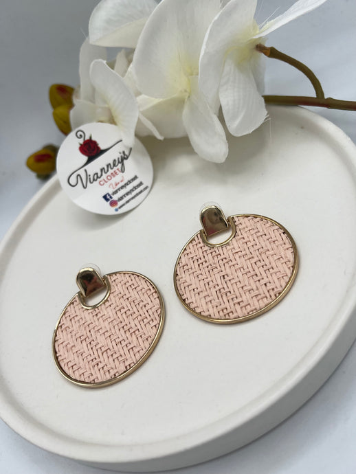 Mila Salmon or Grey Circular Earrings