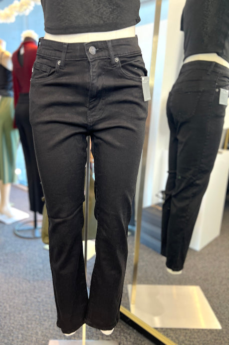 Larissa Black Stretchy Straight Leg Medium Wash Jeans