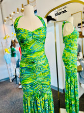 Load image into Gallery viewer, Julianna tropical Print Halter Neck Maxi Dress