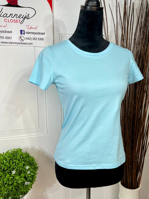 Nailea Light Blue Baic Stretchy T-Shirt