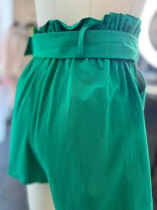 Addilyn Spruce Green Shorts w/ Bamboo Belt