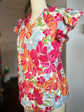 Load image into Gallery viewer, CLEARANCE Destiny Vibrant Colors Floral Ruffle Top