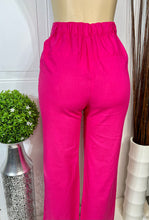 Load image into Gallery viewer, Dixie Beige, Fuchsia or Violet Linen Blend Straight Pants