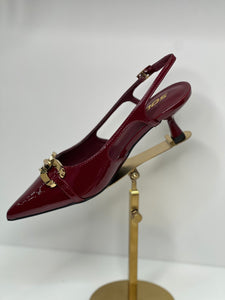 Lauren Burgundy Sling Back Buckle Heel