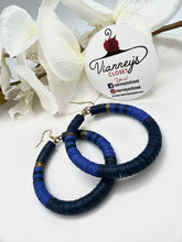 Load image into Gallery viewer, Belinda Black and Grey or Light Blue and Navy Blue Circular Earrings