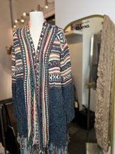 Load image into Gallery viewer, Kelly Plus Size Blue Multicolor Knit Cardigan